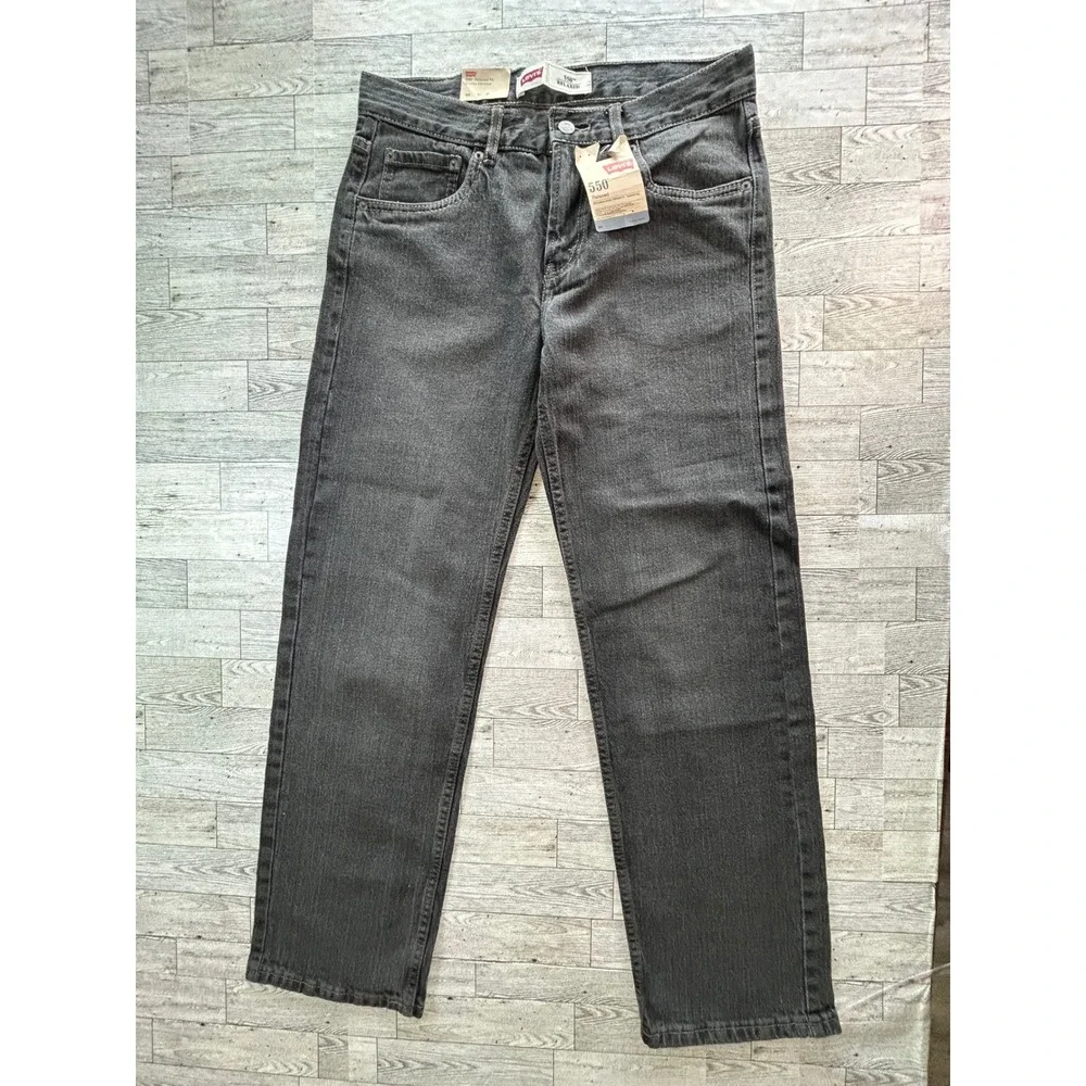 Levis 550 Relaxed Fit Tapered Leg Jeans Smoke Monster Grey Black 29x29 NWT